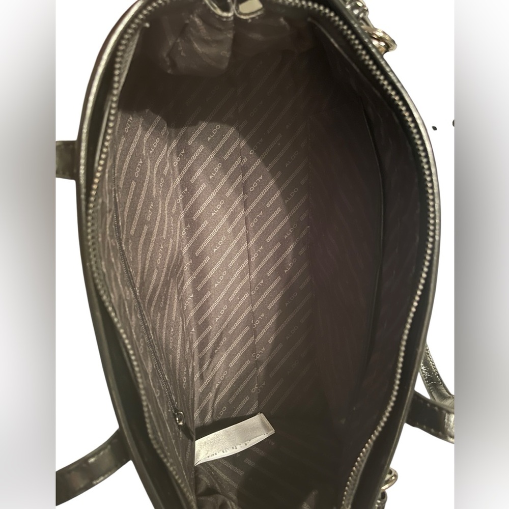 ALDO Glossy Black Shoulder Bag NWT - Picture 6 of 6